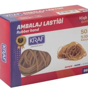 KRAF Ambalaj Lastiği %100 Kauçuk - 50 gr x 960 gr, Renkli Paket Lastiği, Esnek ve Dayanıklı