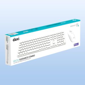 Daxi MK250 Elegance Combo Beyaz Sessiz 2.4GHz Kablosuz Türkçe Q Klavye ve Mouse Seti