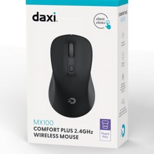 Daxi MX100 Sessiz Kablosuz Mouse – 2.4GHz Wireless, Ayarlanabilir DPI, Tak-Çalıştır