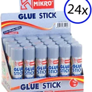 Mikro Glue Stick Yapıştırıcı 9 gr - 24’lü Ekonomik Paket, Solvent İçermez, Kağıt ve Karton İçin Uygun