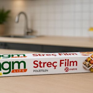 AGM Life Streç Film Polietilen – 20 Metre Gıda ve Mutfak Kullanımına Uygun