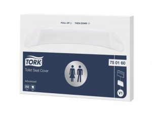 Tork Klozet Kapak Örtüsü 250’li – V1 Sistem, Suda Çözünebilen, Hijyenik Kullanım