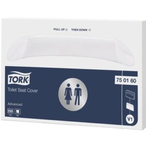 Tork Klozet Kapak Örtüsü 250’li – V1 Sistem, Suda Çözünebilen, Hijyenik Kullanım