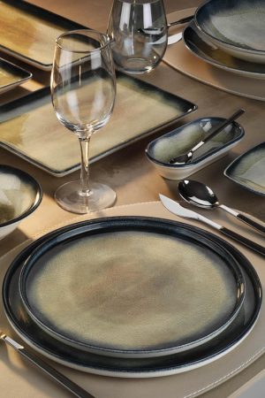 Kütahya Porselen İsland 24 Parça 6 Kişilik Bone Yemek Seti – Modern ve Zarif Tasarım