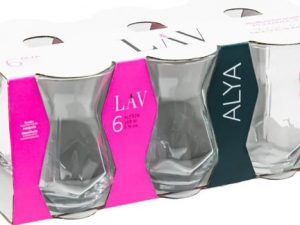 Lav Alya 6'lı Çay Bardağı Seti – Modern Tasarım, Yeni Model Cam Bardak