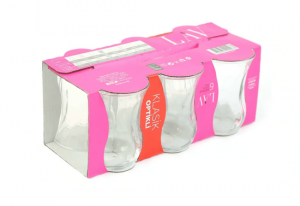 Lav Klasik İnce Belli Çay Bardağı – 6’lı Cam Set, Geleneksel Tasarım