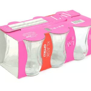 Lav Klasik İnce Belli Çay Bardağı – 6’lı Cam Set, Geleneksel Tasarım