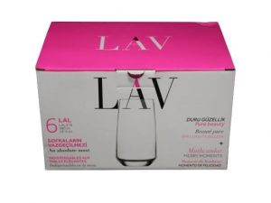 Lav Lal 6'lı Meşrubat Bardağı Seti – 480 cc Büyük Hacimli Cam Bardak