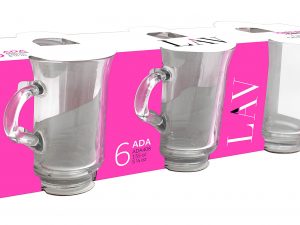 Lav Ada 6'lı Kulplu Çay Bardağı Seti – Şık ve Kullanışlı Cam Kupa Tasarımı