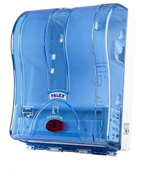 Palex Prestij Otomatik Havlu Dispenseri Şeffaf Mavi – Hijyenik, Pratik ve Şık Tasarım