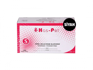 Haspet Vinil Pudrasız Muayene Eldiveni Siyah - S Beden (100'lü)