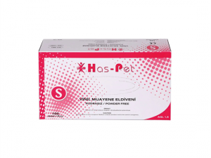 Haspet Vinil Pudrasız Muayene Eldiveni Şeffaf - S Beden (100'lü)