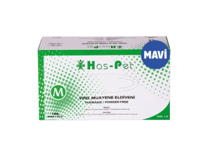 Haspet Vinil Pudrasız Muayene Eldiveni Mavi - M Beden (100'lü)