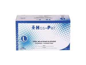 Haspet Vinil Pudrasız Muayene Eldiveni Şeffaf - L Beden (100'lü)