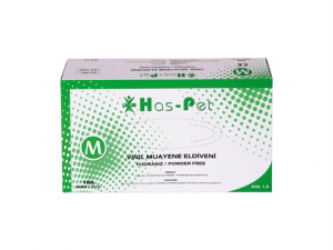 Haspet Vinil Pudrasız Muayene Eldiveni Şeffaf - M Beden (100'lü)