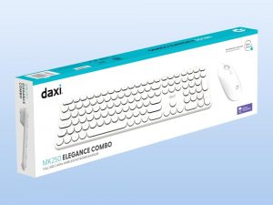 Daxi MK250 Elegance Combo Beyaz Sessiz 2.4GHz Kablosuz Türkçe Q Klavye ve Mouse Seti