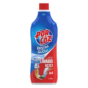 Porçöz Ekstra Güçlü Lavabo Açıcı Jel 1000 ml – Tıkanıklık Açıcı ve Koku Giderici Formül