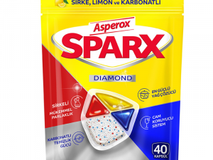 Asperox Sparx Hepsi Bir Arada Bulaşık Makinesi Tableti 40'lı – Parlaklık ve Derinlemesine Temizlik