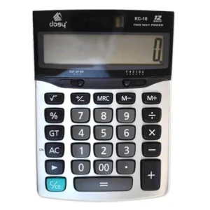 Dosy EC-18 Masaüstü Hesap Makinesi - 12 Haneli, Geniş Ekranlı, Solar ve Pilli