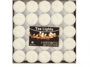 25'li Beyaz Tea Light Mum - Uzun Ömürlü, Kokusuz ve Duman Yapmaz