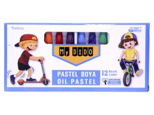 My Dido 12 Renk Pastel Boya – Köşeli, Karton Kutulu, Mavi Kapak