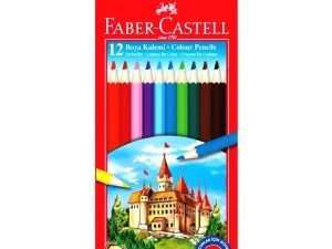 Faber-Castell 12 Renk Tam Boy Kuru Boya Kalemi – Karton Kutu