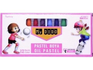 My Dido 12 Renk Pastel Boya – Köşeli, Karton Kutulu, Pembe Kapak