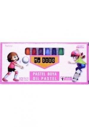 My Dido 12 Renk Pastel Boya – Köşeli, Karton Kutulu, Pembe Kapak