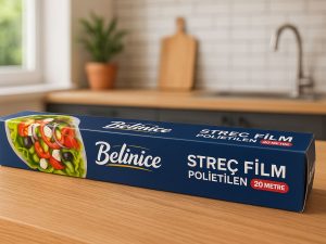 Belinice Streç Film Polietilen – 20 Metre Gıda ve Mutfak Kullanımına Uygun