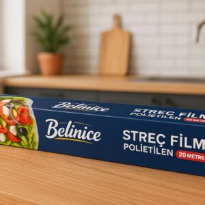 Belinice Streç Film Polietilen – 20 Metre Gıda ve Mutfak Kullanımına Uygun