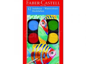 Faber-Castell 12’li Küçük Boy Sulu Boya – Canlı Renkler ve Fırça Dahil