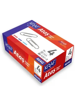 Kraf Ataş No:4 33 mm (80 Adet) – 404G Metal Büro Ataşları