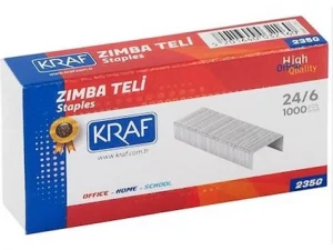 Kraf Zımba Teli 24/6 Staples – 1000’li Paket (235G) Dayanıklı Ofis Zımba Teli