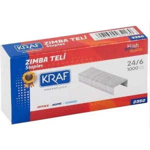Kraf Zımba Teli 24/6 Staples – 1000’li Paket (235G) Dayanıklı Ofis Zımba Teli