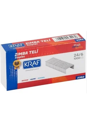 Kraf Zımba Teli 24/6 Staples – 1000’li Paket (235G) Dayanıklı Ofis Zımba Teli