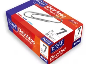 Kraf Ataş No:7 – 7 cm 25’li Paket Metal Ofis Ataşları 407G