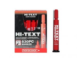 HI-TEXT Permanent Marker Kırmızı Kesik Uçlu (830PC) 12’li