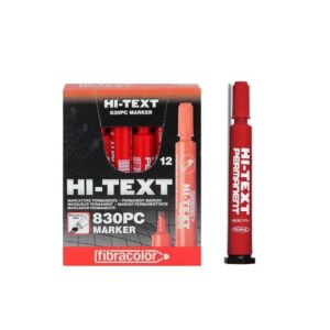 HI-TEXT Permanent Marker Kırmızı Kesik Uçlu (830PC) 12’li