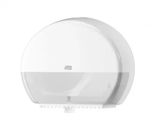 Tork Mini Jumbo Tuvalet Kağıdı Dispenseri – Beyaz | Dayanıklı ve Yüksek Kapasiteli Dispenser