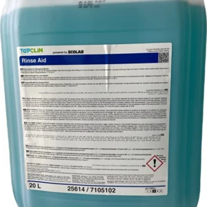 Ecolab Topclin Rinse Aid 20 L – Endüstriyel Bulaşık Makinesi Durulama Ürünü | Parlak ve Lekesiz Sonuç