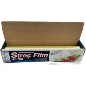 AGM Life Polietilen Gıda Streç Film Şeffaf 45 cm x 300 m – Kutulu & Bıçaklı 9’lu Paket