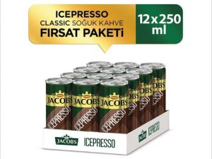 Jacobs Icepresso Classic 250 ml x 12 Adet – Soğuk Kahve – Dengeli İçim