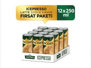 Jacobs Icepresso Latte 250 ml x 12 Adet – Soğuk Kahve – Yumuşak İçimli